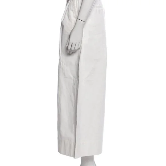 Merlette Wide Leg Cropped Pants White High Waist 6 - Picture 2 of 4